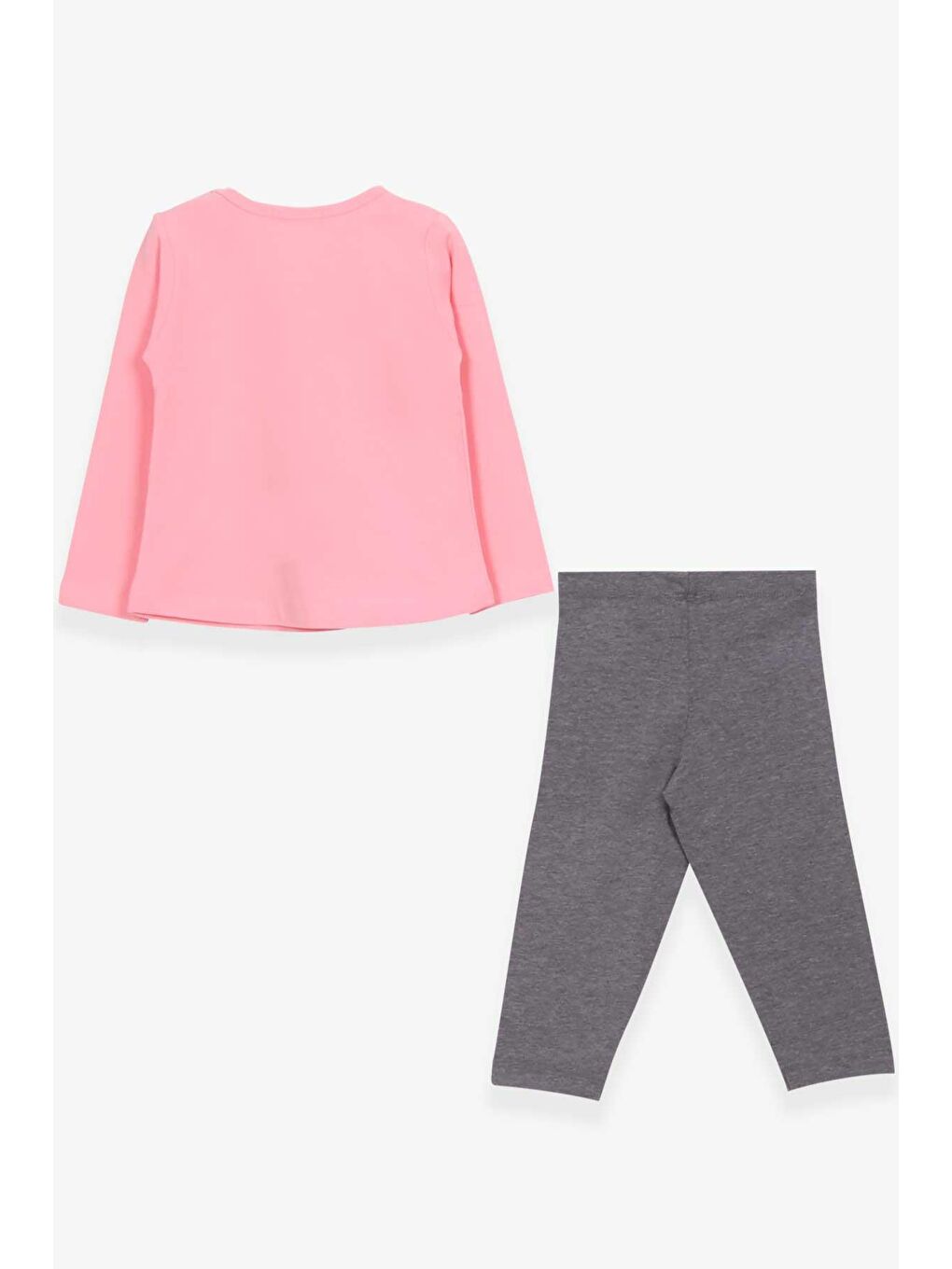 Pembe Kız Çocuk Taytlı Takım Kız Baskılı Pudra (1.5-4 Yaş)-1