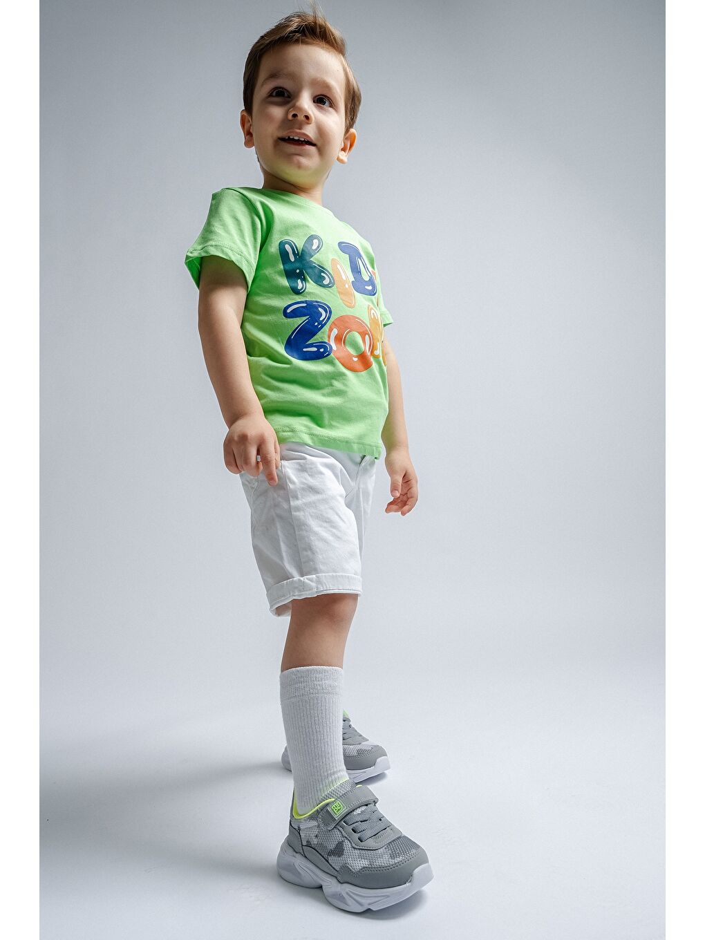 Erkek Çocuk Gri Işıklı Spor Ayakkabı-1