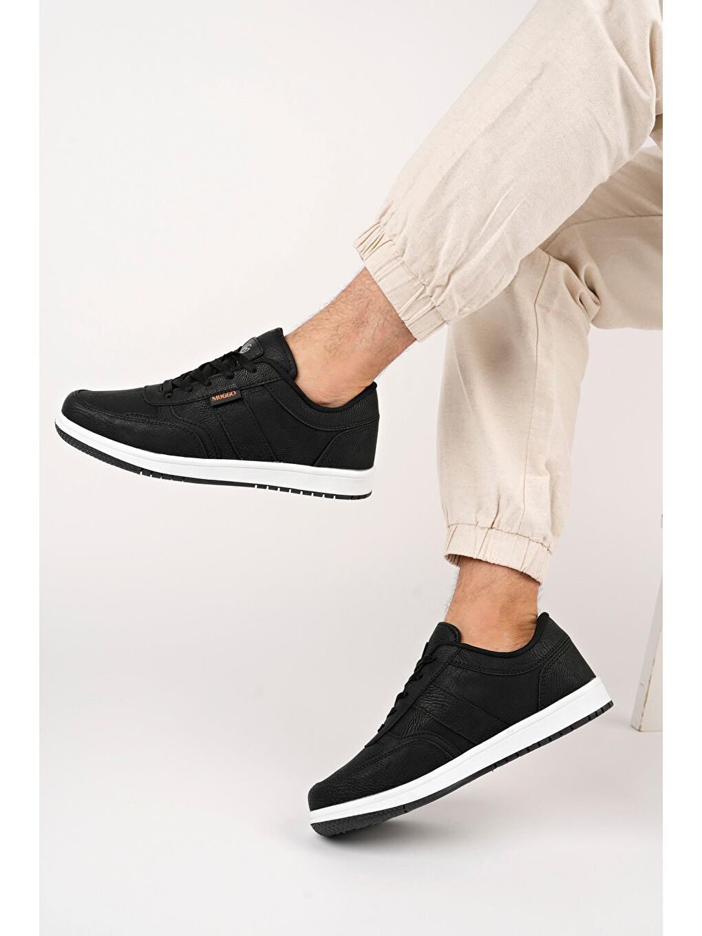 Siyah JOEL Erkek Günlük Casual Bağcıklı Sneaker Spor Ayakkabı-5