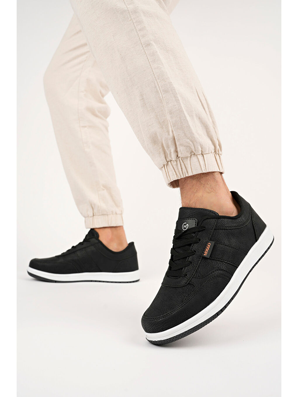 Siyah JOEL Erkek Günlük Casual Bağcıklı Sneaker Spor Ayakkabı-6