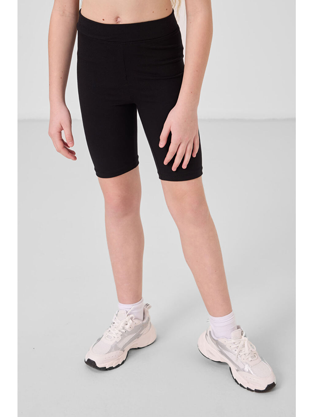 Standart Fit Basic 3lü Paket Siyah-Haki-Koyu Bej Kız Çocuk Tayt - 75188-2