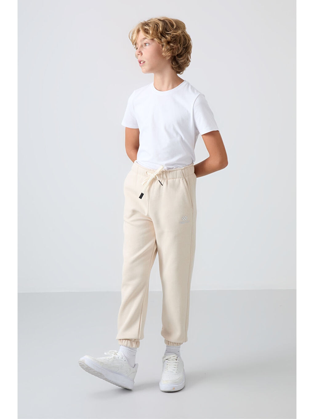 Standart Fit Basic 2li Paket Siyah-Bej Erkek Çocuk Eşofman Alt - 11225-2