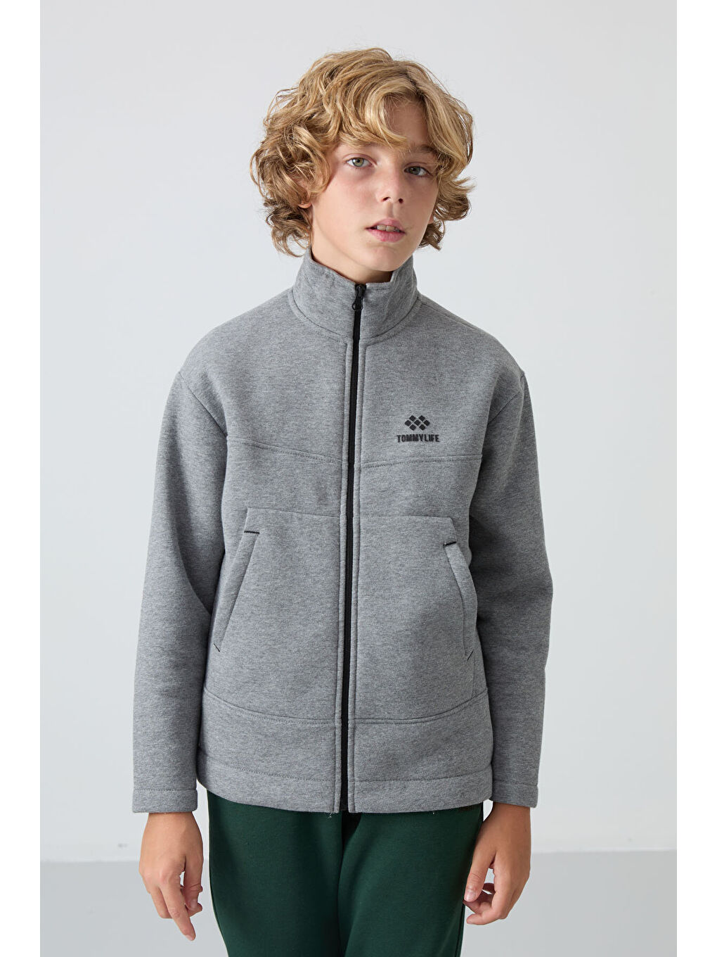 Standart Fit 2li Paket Siyah-Gri Melanj Erkek Çocuk Sweatshirt - 11245-2