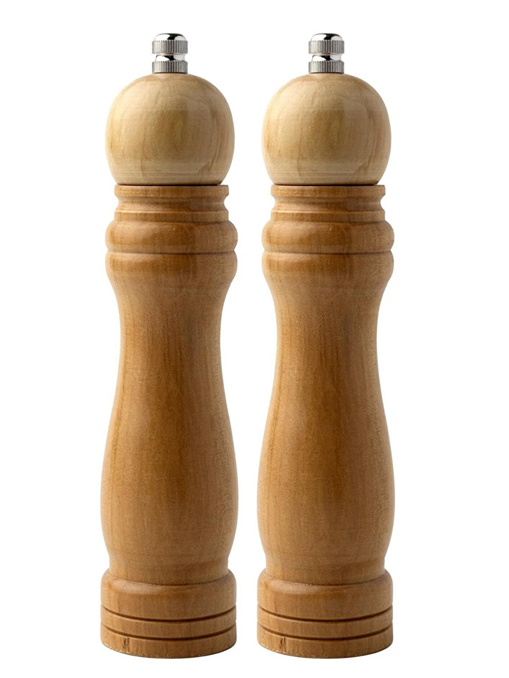 Kitchen Design Lab Kahverengi Bambu Gövdeli Komple Ahşap Baharat Öğütücüsü Büyük Boy 21 cm 2 Adet