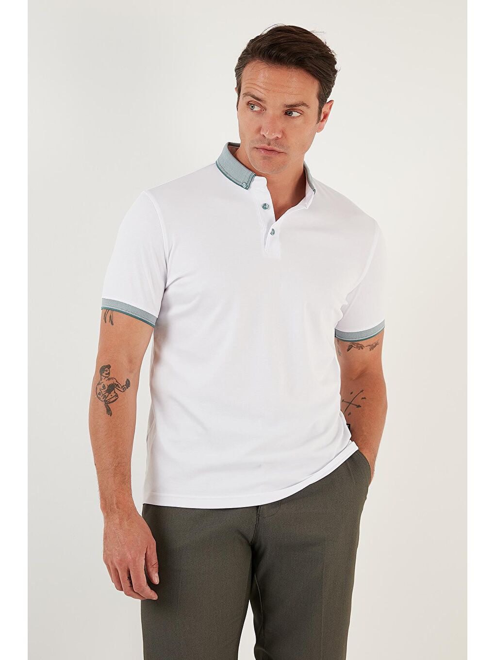 Buratti Beyaz Pamuklu Slim Fit Polo T Shirt 646R4560 - 2