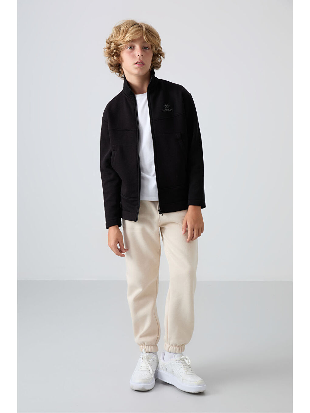 Standart Fit 2li Paket Siyah-Bej Erkek Çocuk Sweatshirt - 11245-1