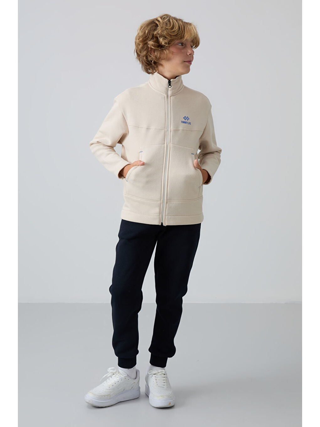 Standart Fit 2li Paket Siyah-Bej Erkek Çocuk Sweatshirt - 11245-2