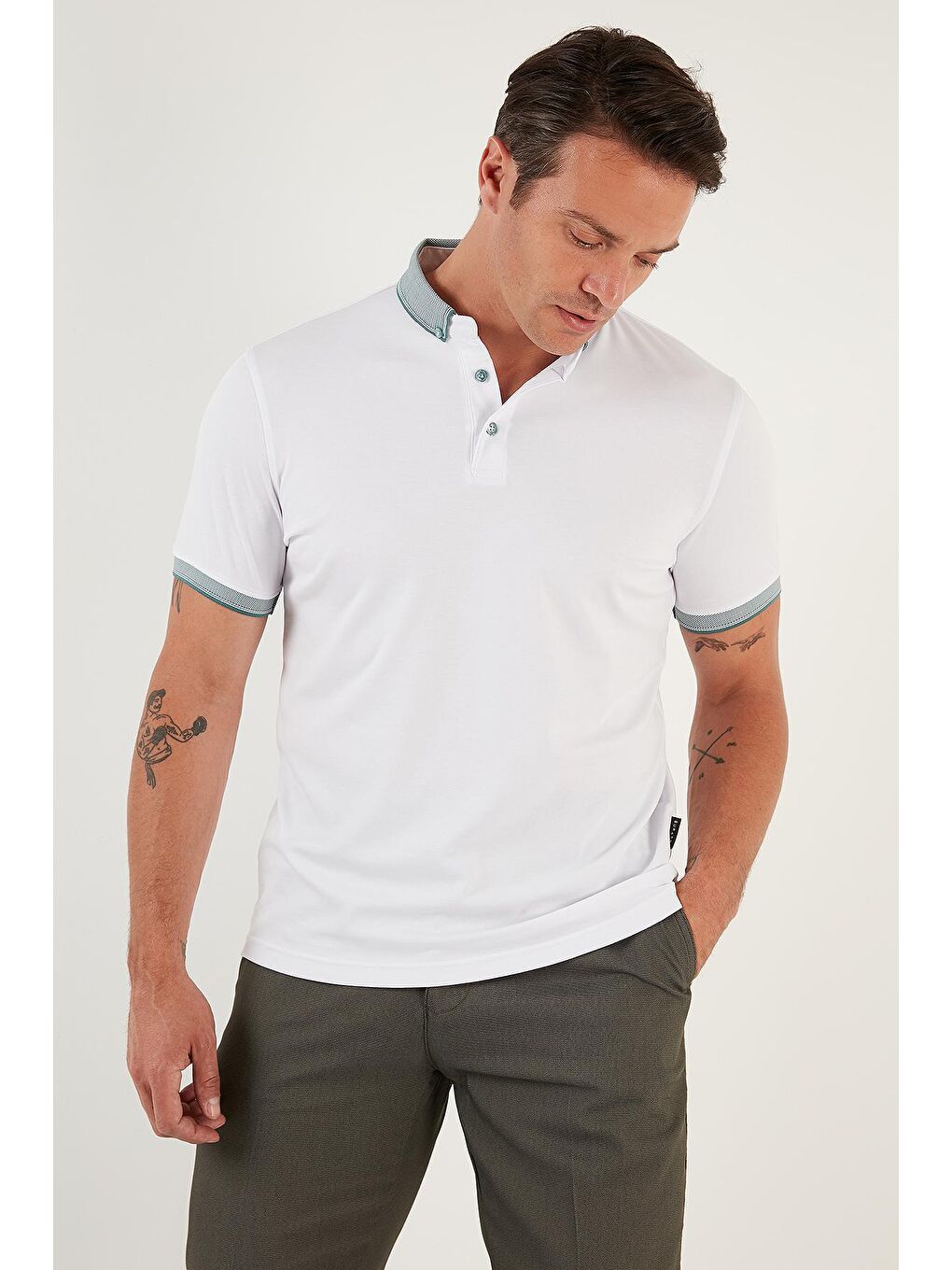 Buratti Beyaz Pamuklu Slim Fit Polo T Shirt 646R4560 - 3