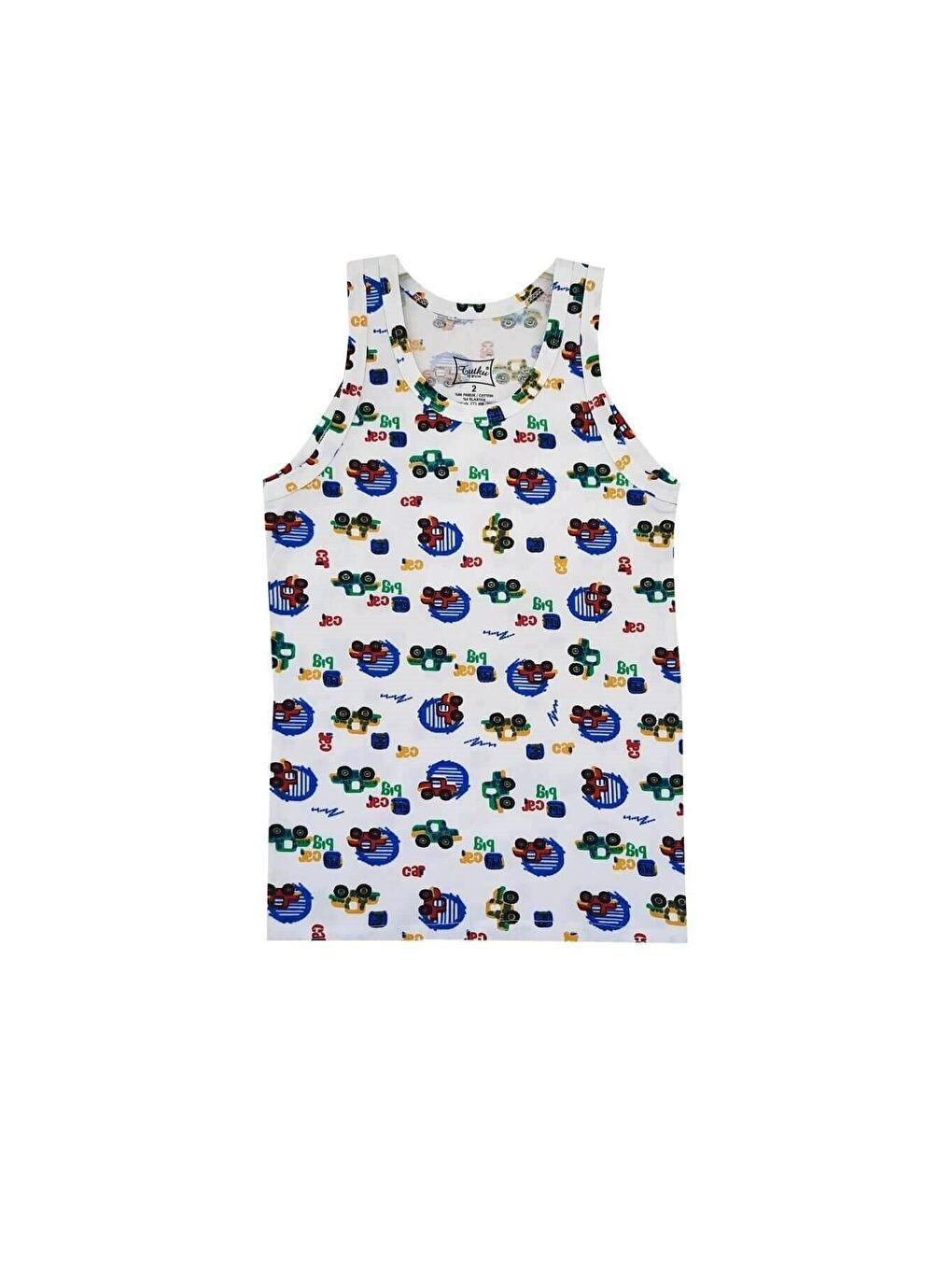 Karışık 6'lı Erkek Çocuk Desenli Pamuklu Empirme Atlet-1