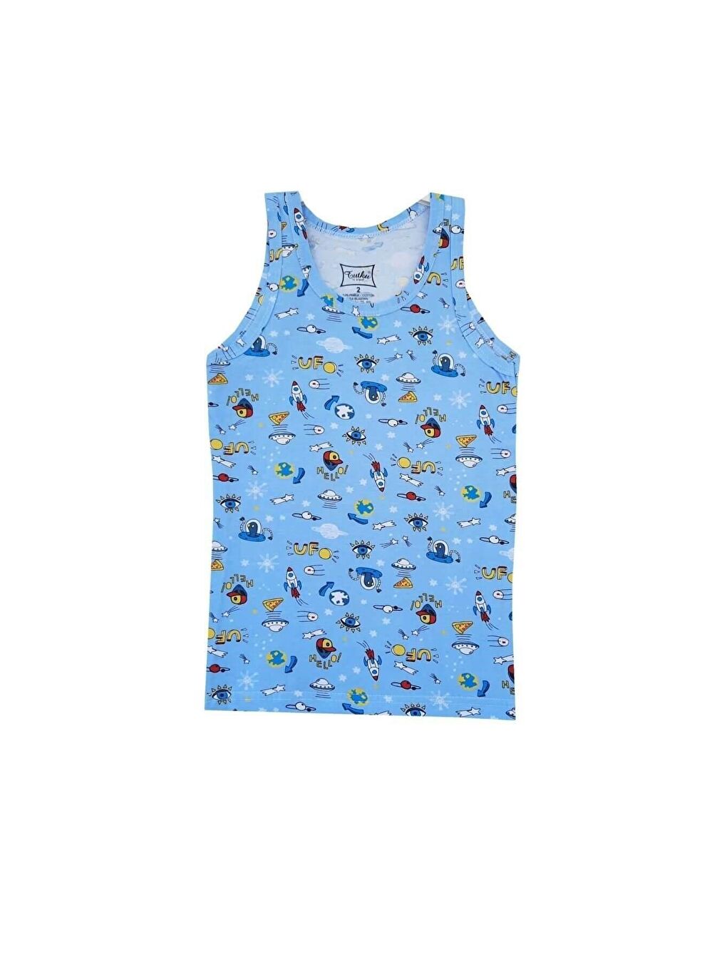 Karışık 6'lı Erkek Çocuk Desenli Pamuklu Empirme Atlet-2