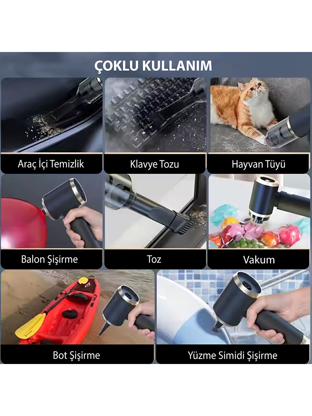 Kablosuz Mini Elektrikli Süpürge – Güçlü Emiş & Üfleme Özelliği ile Kusursuz Temizlik-3