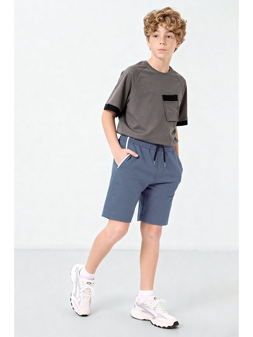 Petrol Cep Standart Fit Erkek Çocuk Şort - 11284-1
