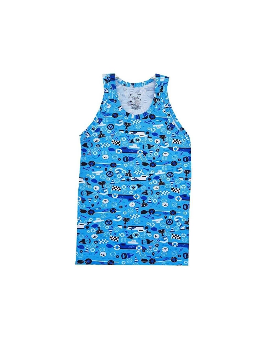 Karışık 6'lı Erkek Çocuk Desenli Pamuklu Empirme Atlet-4