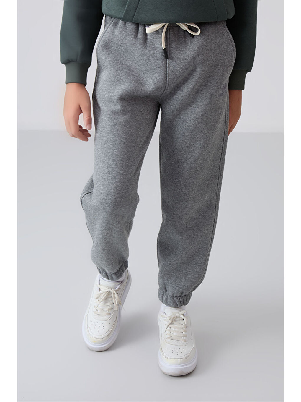 Standart Fit Basic 2li Paket Lacivert-Gri Melanj Erkek Çocuk Eşofman Alt - 11225-4