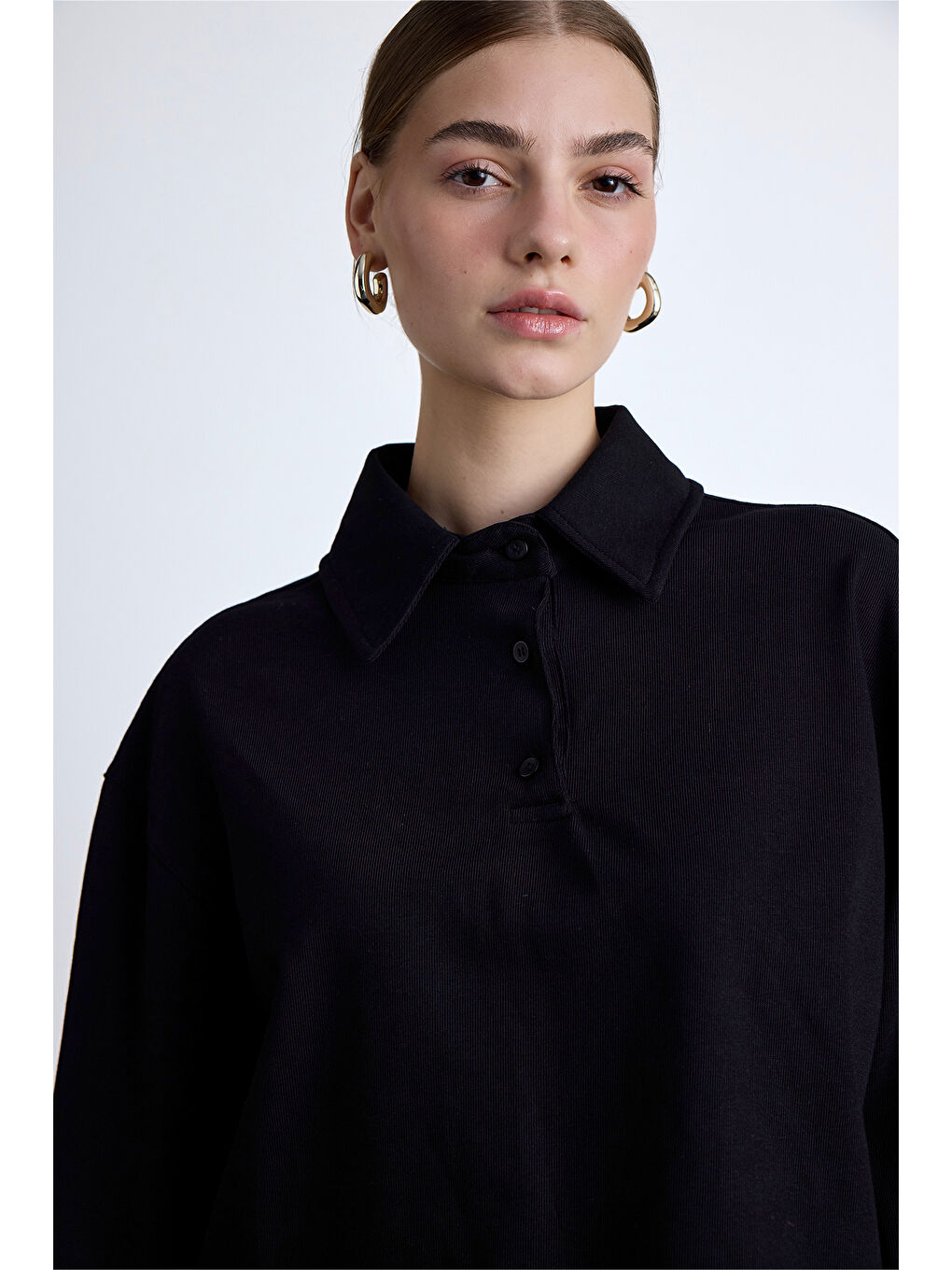 Premıum Örme Oversıze Bluz Siyah-2