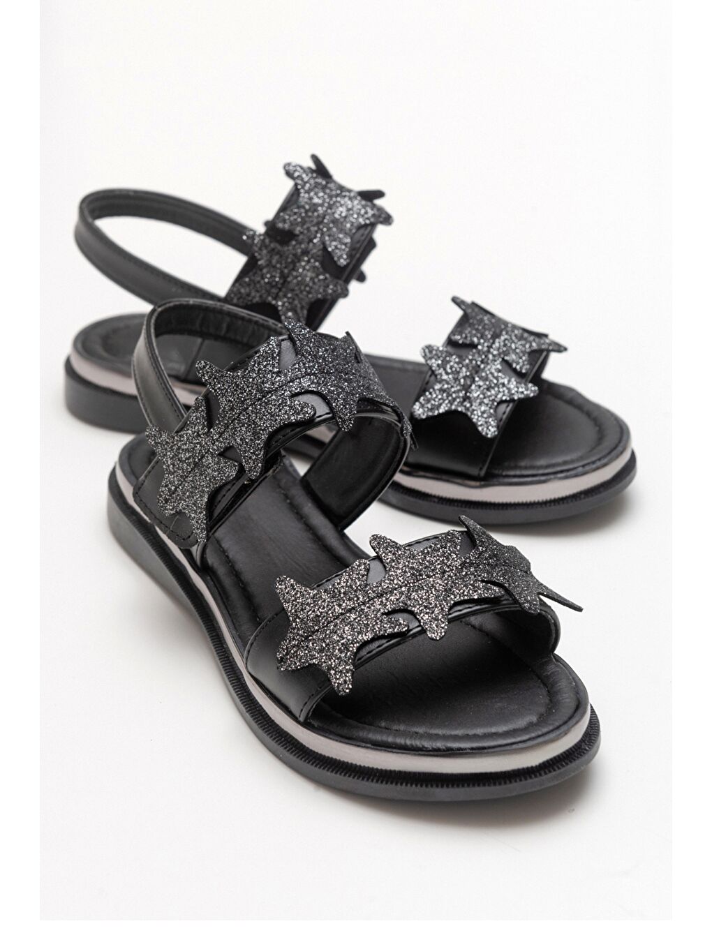 Kız Çocuk Siyah Anatomik Hafif Günlük Sandalet