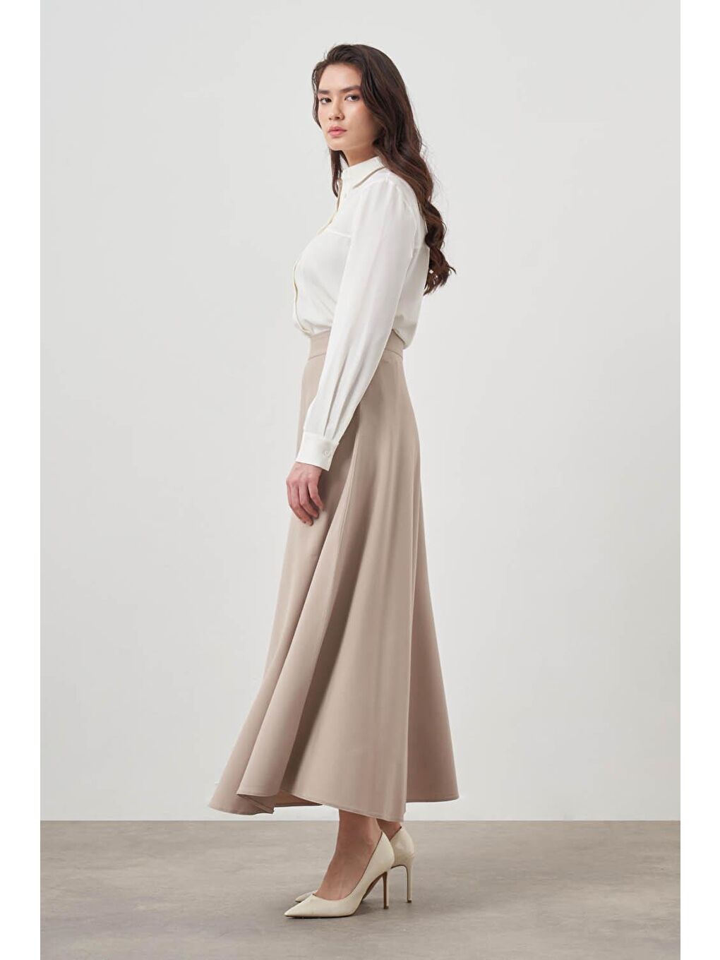 Bsc Kloş Bej Etek-2