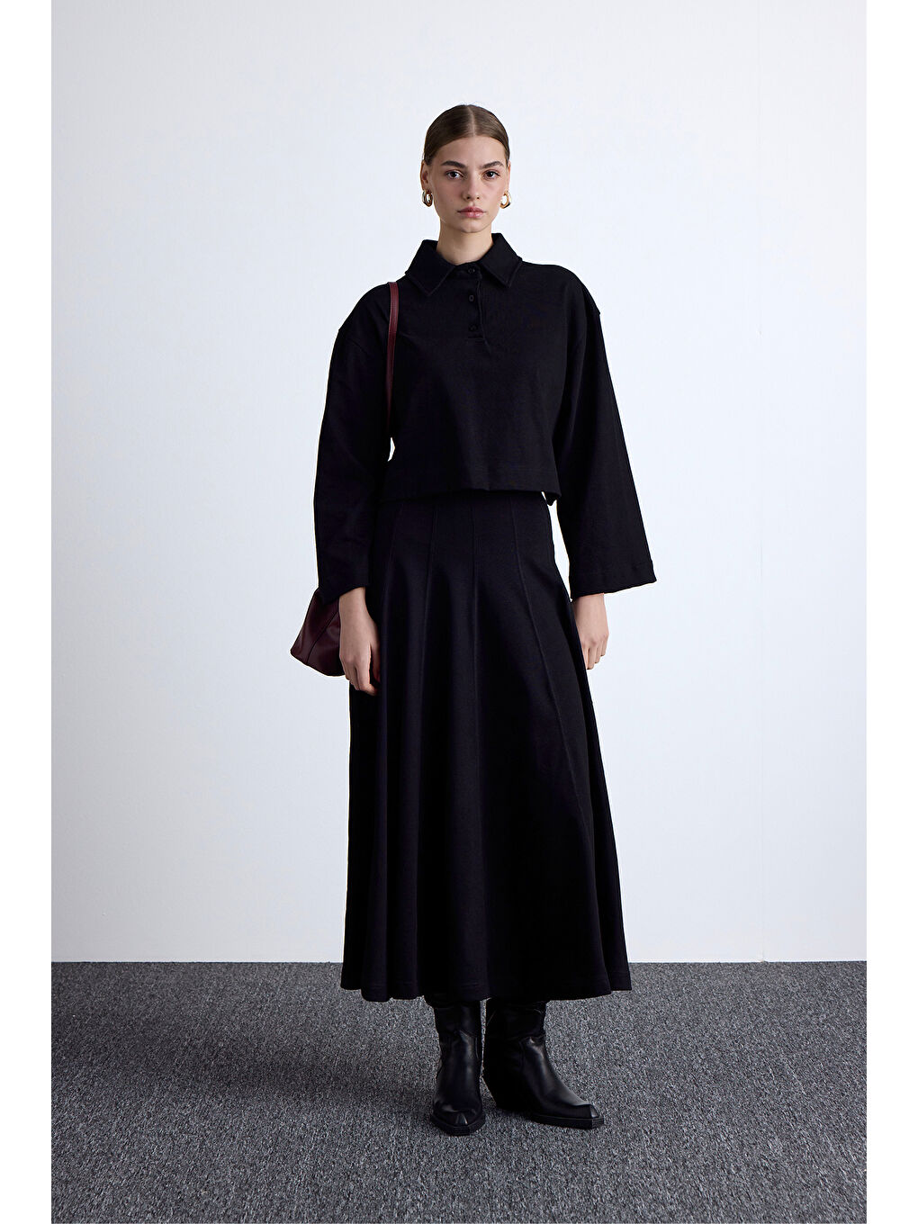 Premıum Örme Oversıze Bluz Siyah-4