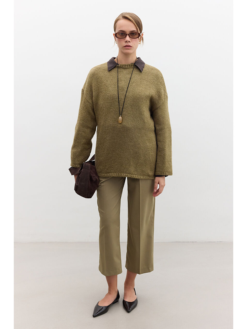 Kahverengi Oversize Kazak Toprak-5