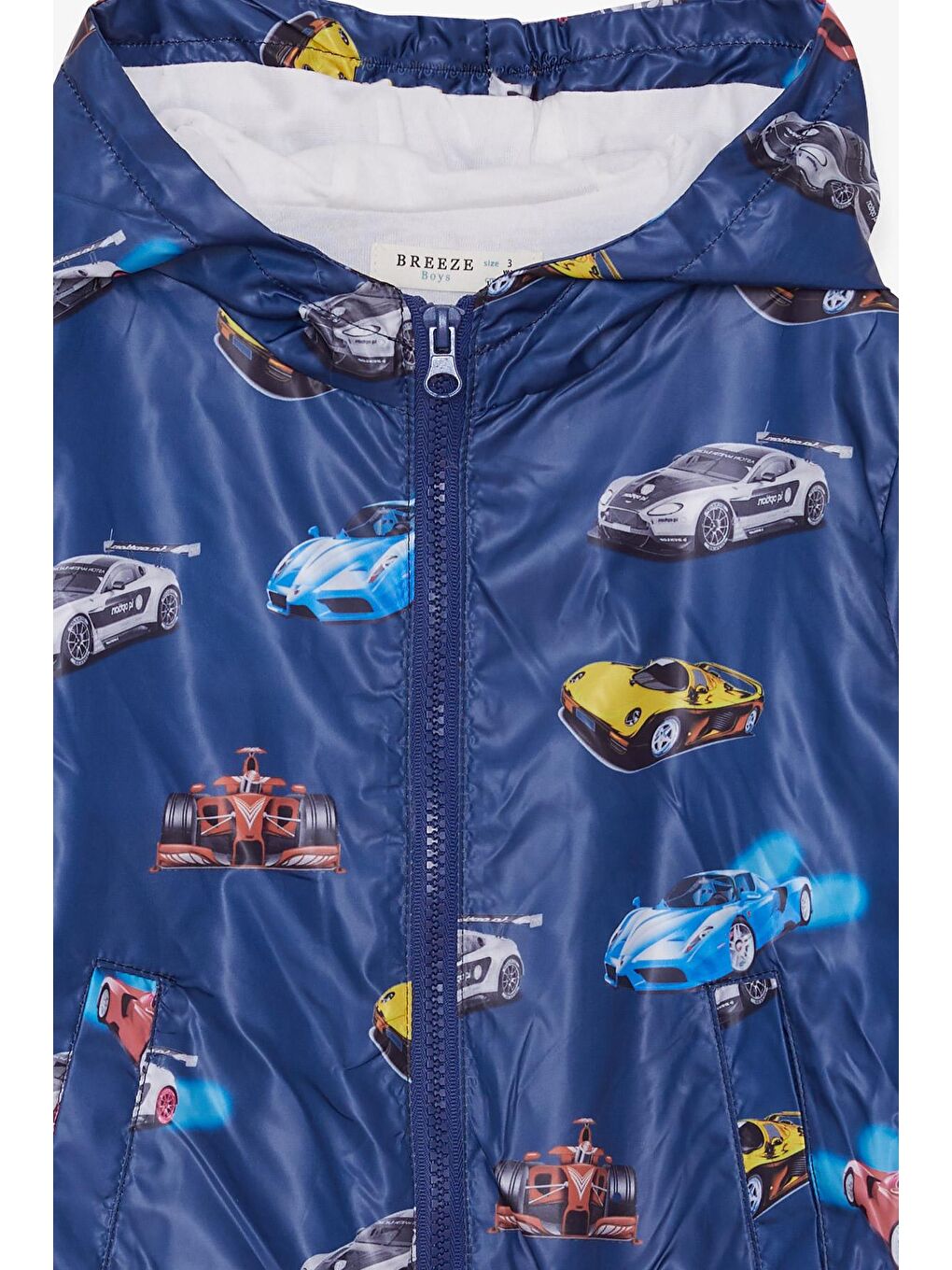 Erkek Bebek Yağmurluk Araba Desenli Lacivert (1 Yaş)-3