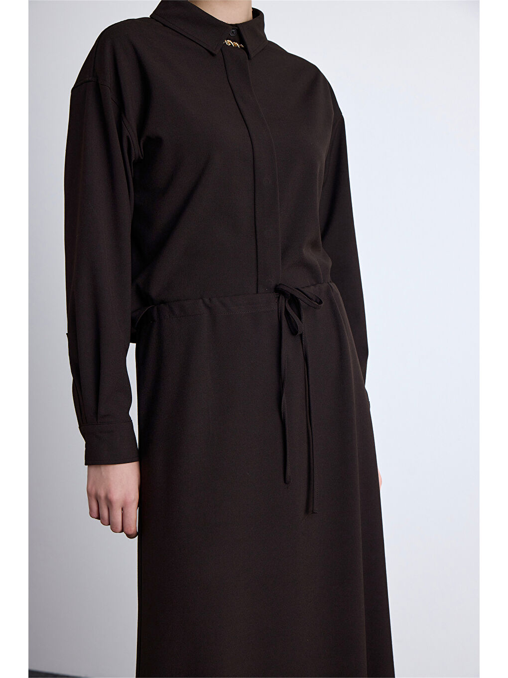 Kahverengi Bel Ayarlamalı Etek Acı Kahve-5