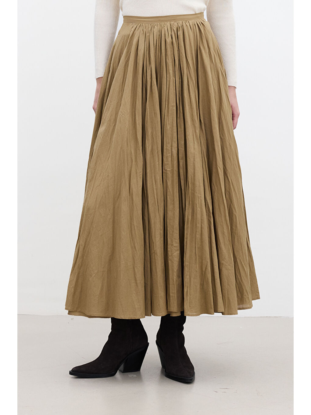 Bej Pılıse Maxı Etek Toprak-2