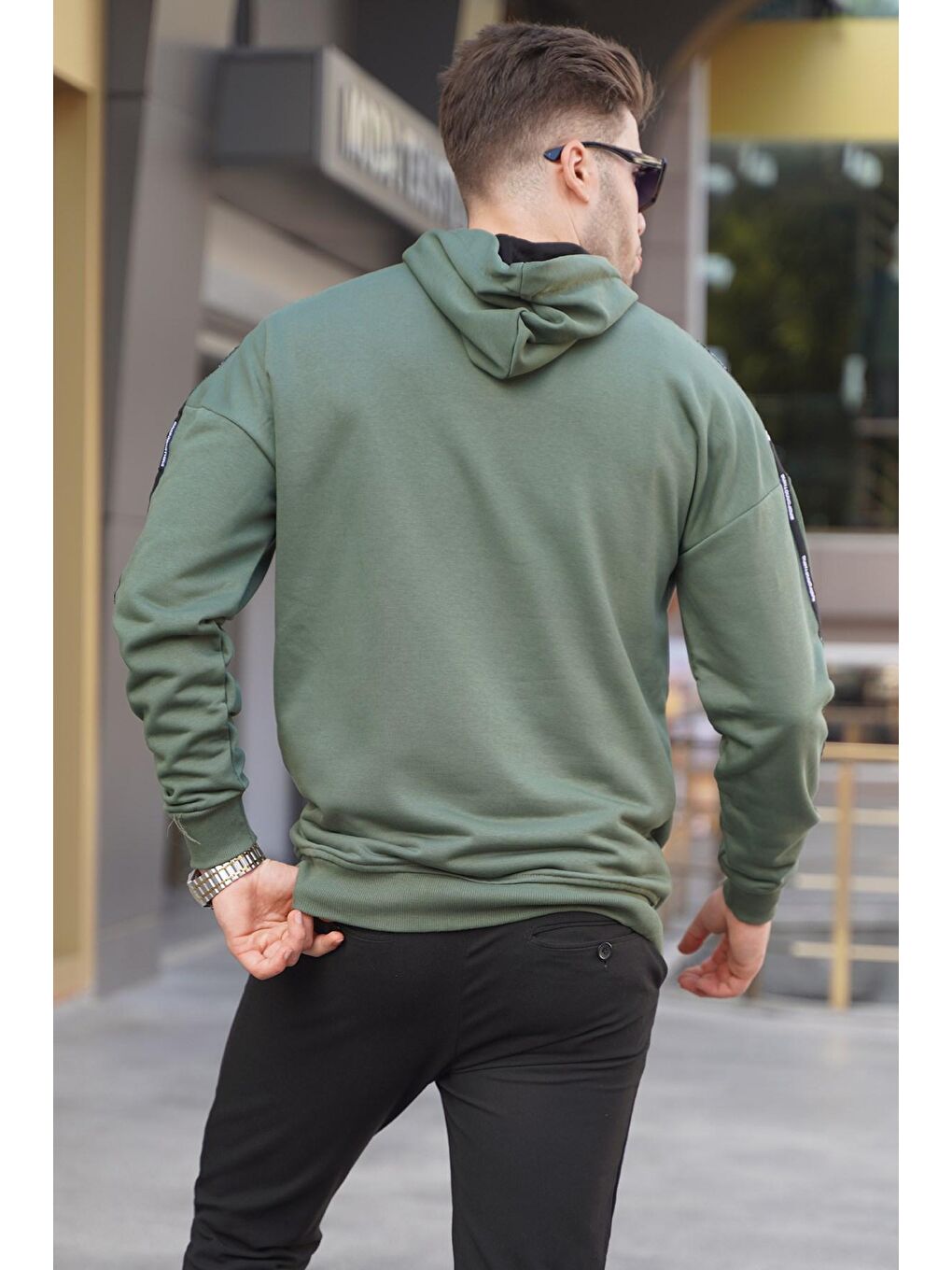 Madmext Haki Kapüşonlu Sweatshirt 4721 - 1