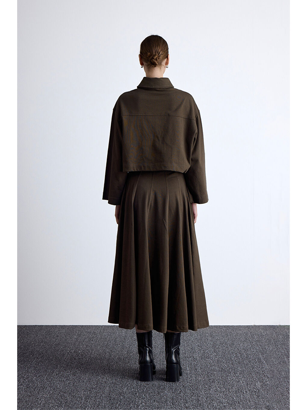 Premıum Örme Oversıze Bluz Haki-3