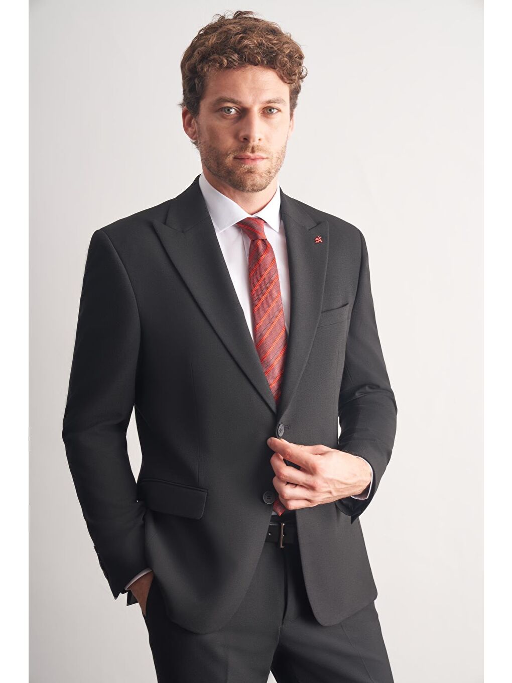 Siyah Kırlangıç Yaka Tam Astar 6 Drop Slim Fit Takım Elbise 1001255162