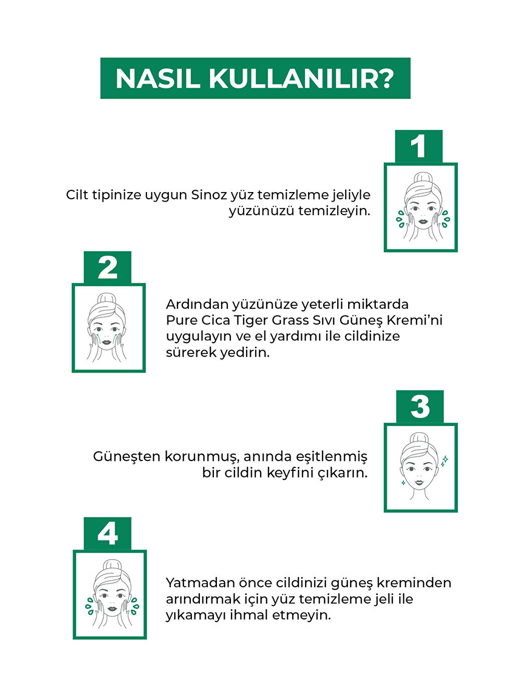 Pure Cica Tiger Grass Anında Ton Eşitleyici Onarıcı Nemlendirici Spf50 Sıvı Yüz Güneş Kremi-3