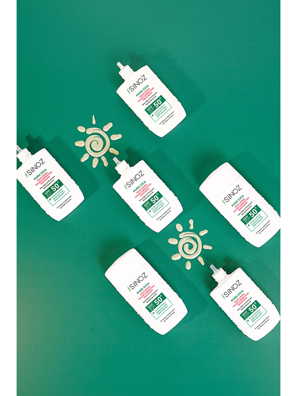 Pure Cica Tiger Grass Anında Ton Eşitleyici Onarıcı Nemlendirici Spf50 Sıvı Yüz Güneş Kremi-7