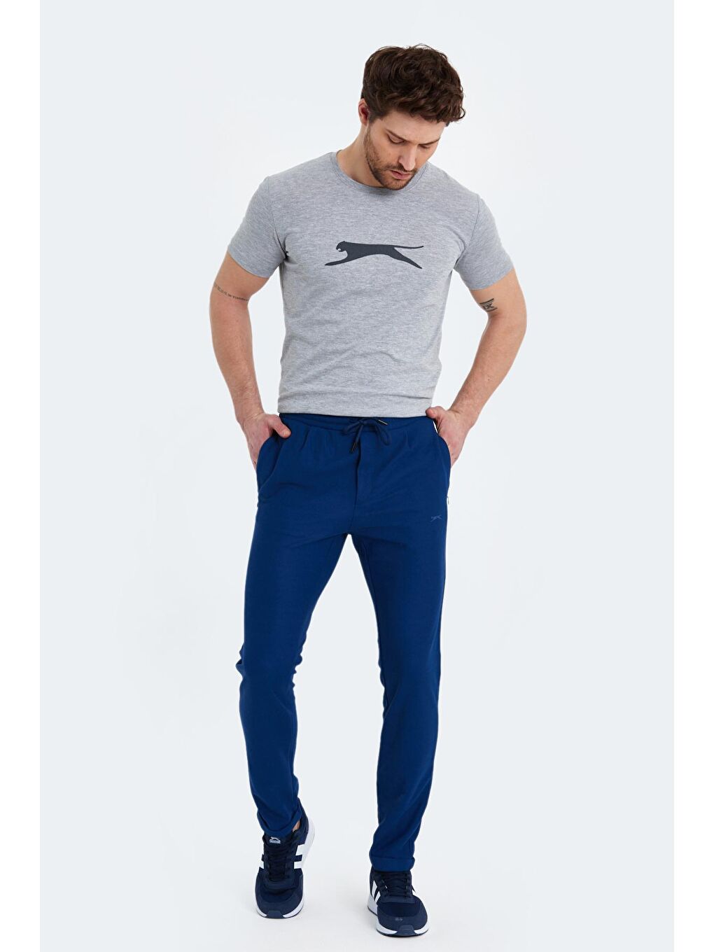 SLAZENGER Saks PART Erkek Eşofman Altı Saks Mavi - 3