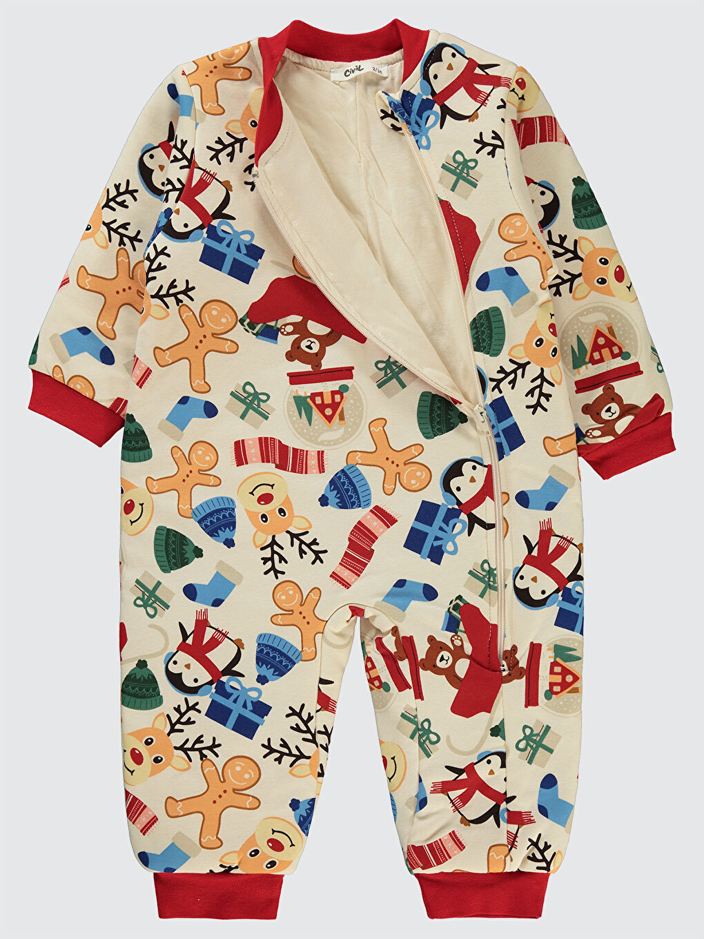 Bej Erkek Çocuk Uyku Tulumu 2-5 Yaş Fil Dişi-1