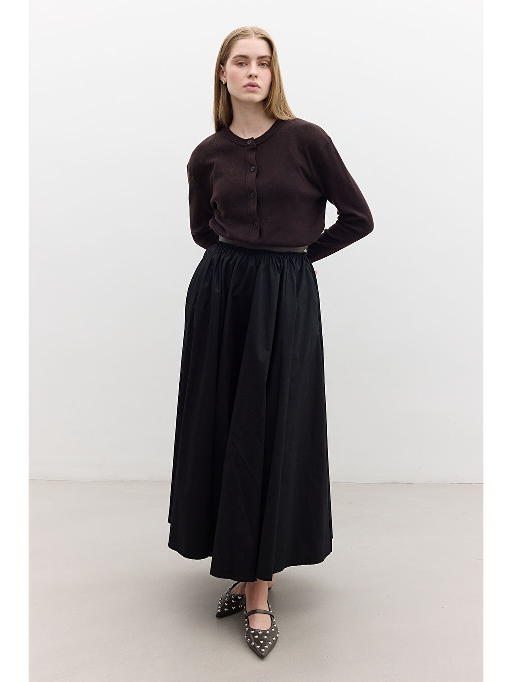 Kahverengi Yumuşak Dokulu Triko Hırka Acı Kahve