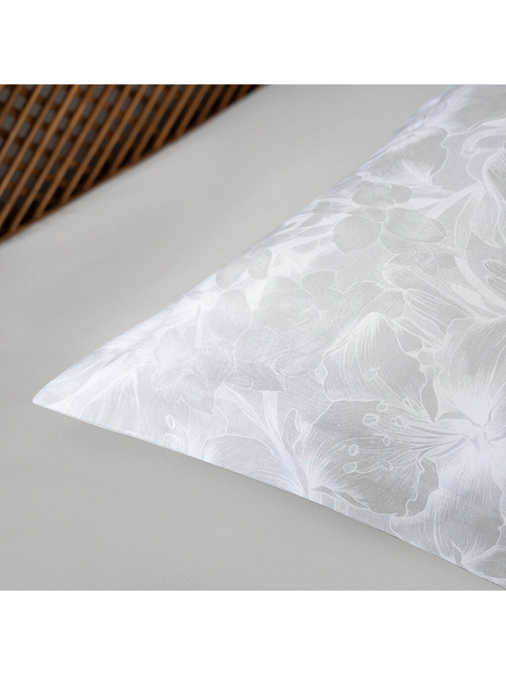 Fiorina Çift Kişilik Nevresim Takımı %100 Pamuk 210 TC 83 Tel Saten Digital Baskılı Bej-4