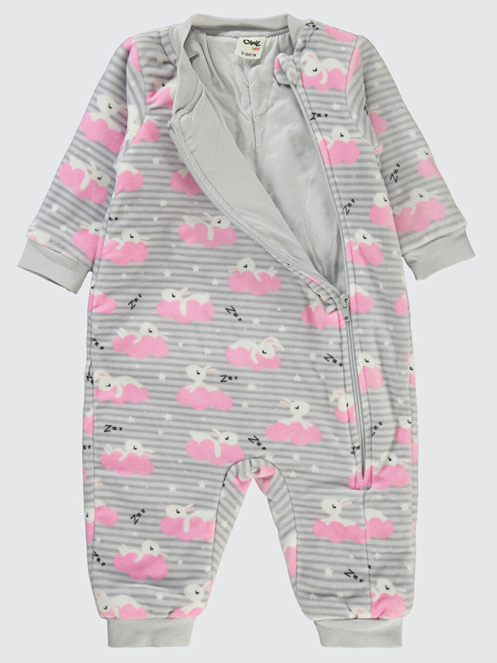 Baby Kız Bebek Patiksiz Uyku Tulumu 12-18 Ay Gri-1