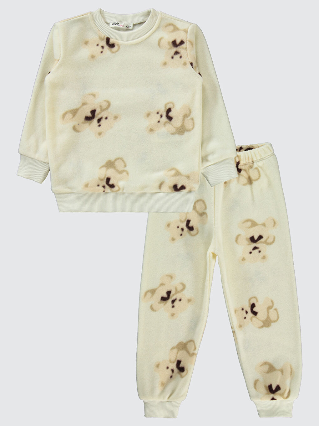 Beyaz Girls Kız Çocuk Pijama Takımı 2-5 Yaş Tebeşir