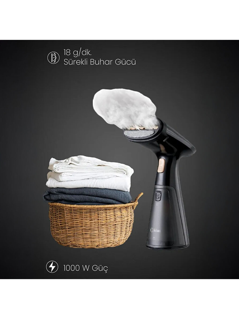 KSI-640 Buharlı Kırışıklık Giderici Ütü – Siyah-4