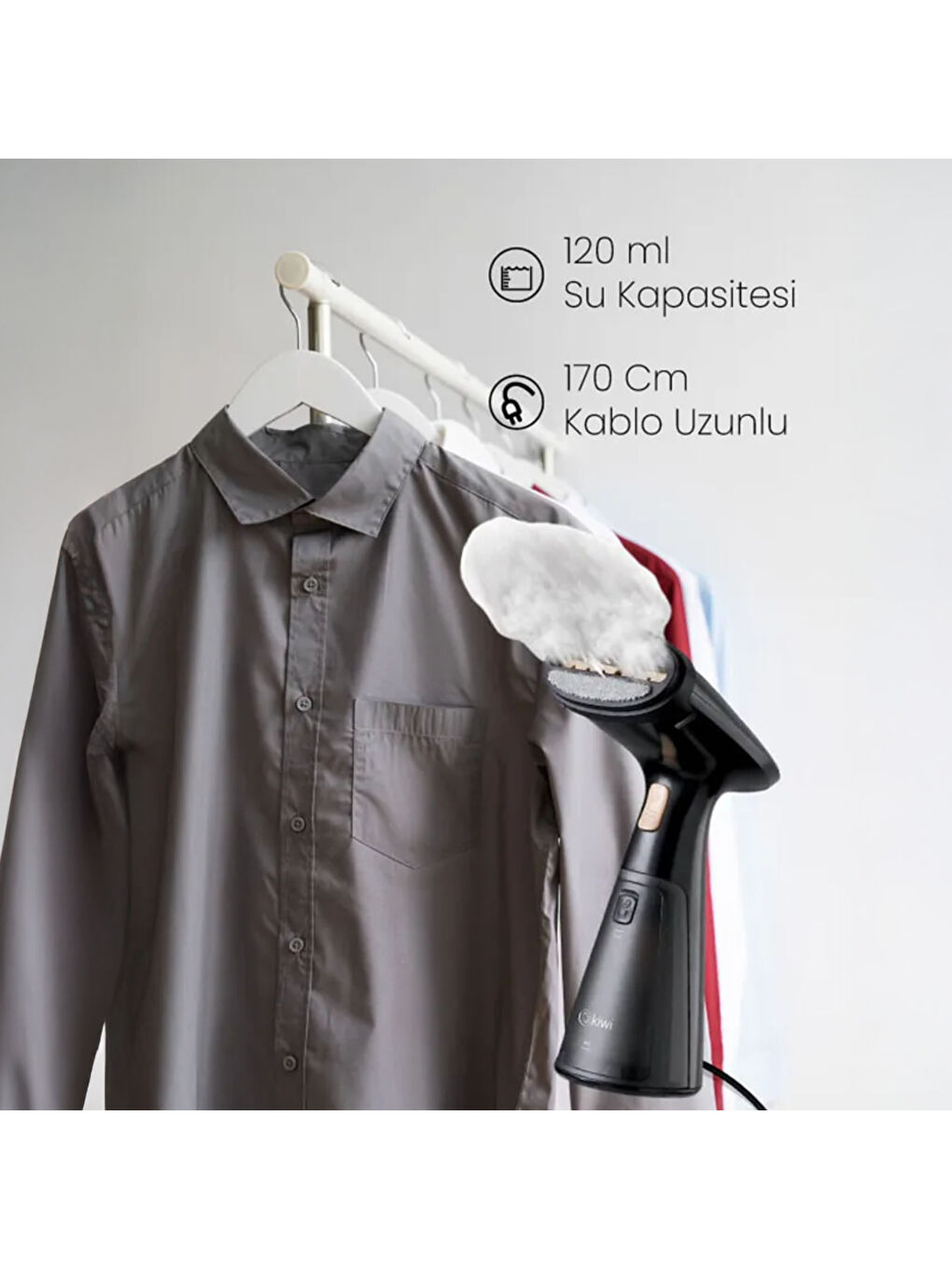 KSI-640 Buharlı Kırışıklık Giderici Ütü – Siyah-5