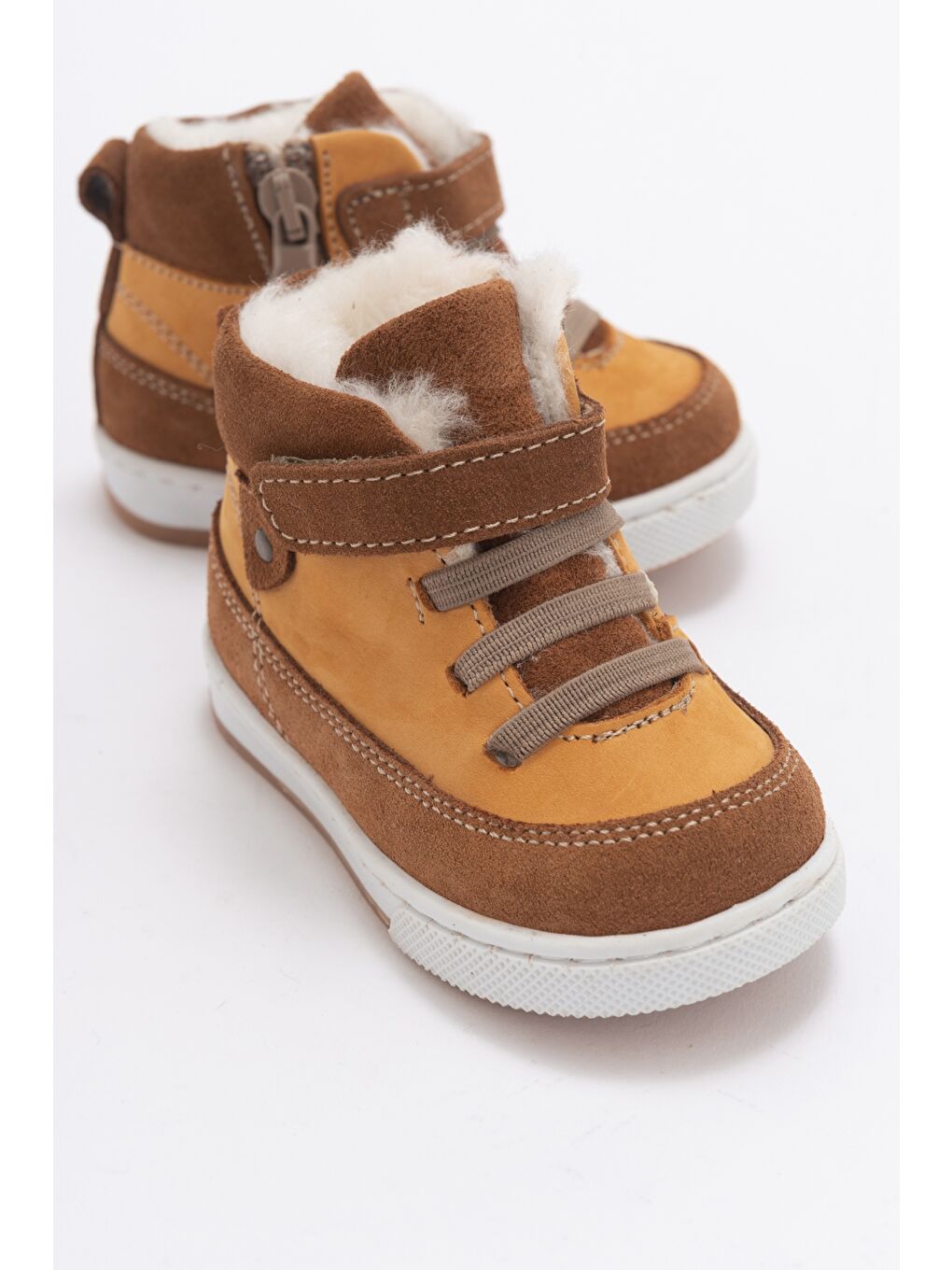 Erkek Çocuk Sarı Hakiki Deri Anatomik İlk Adım Bot