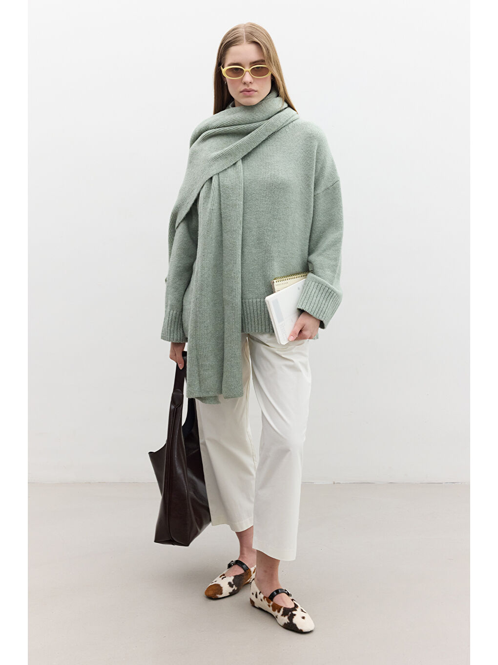 Yeşil Oversize Yumuşak Kazak Mint-2