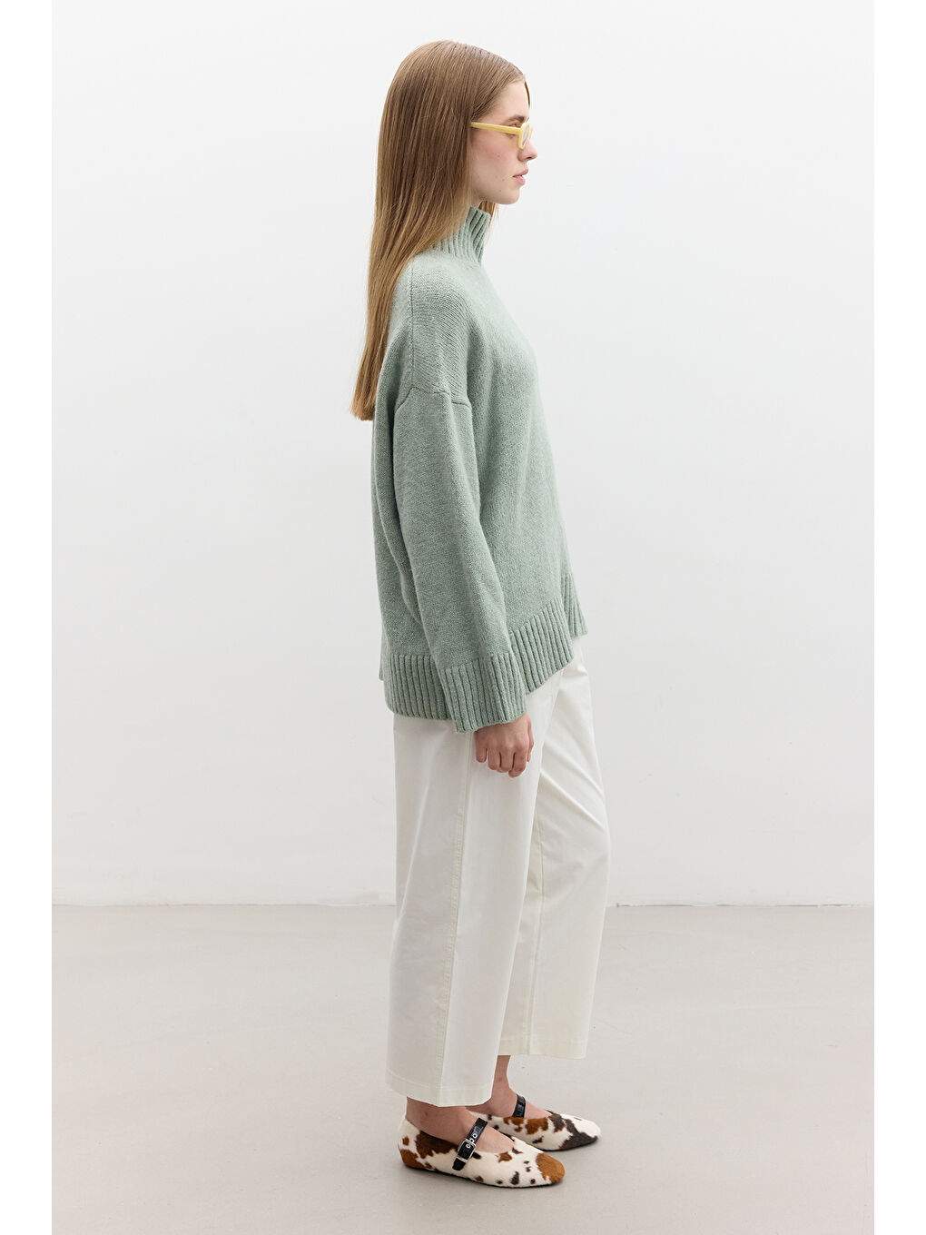 Yeşil Oversize Yumuşak Kazak Mint-4