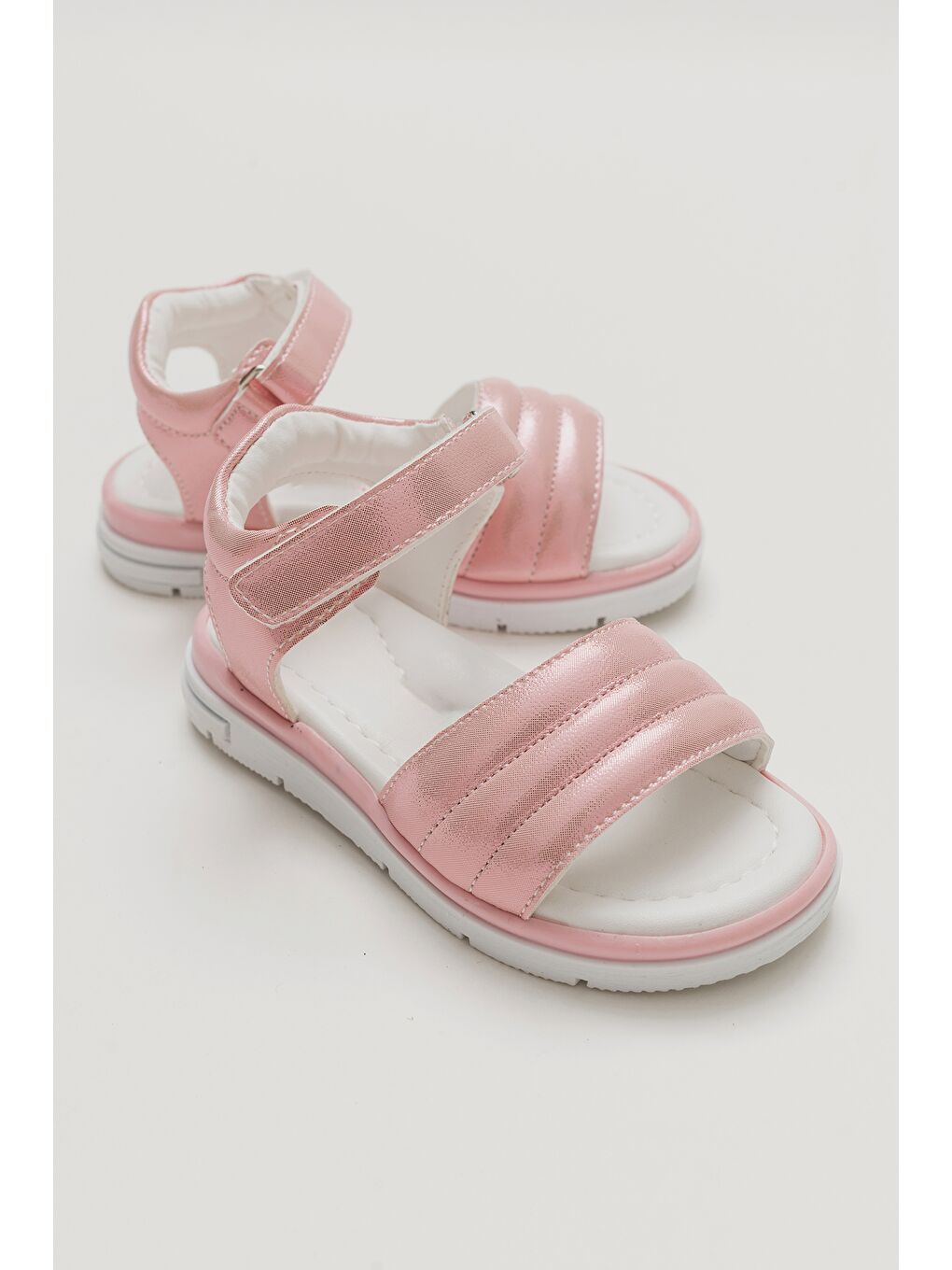 Pembe Kız Çocuk Pudra Ortopedik Destekli Çocuk Sandalet-1