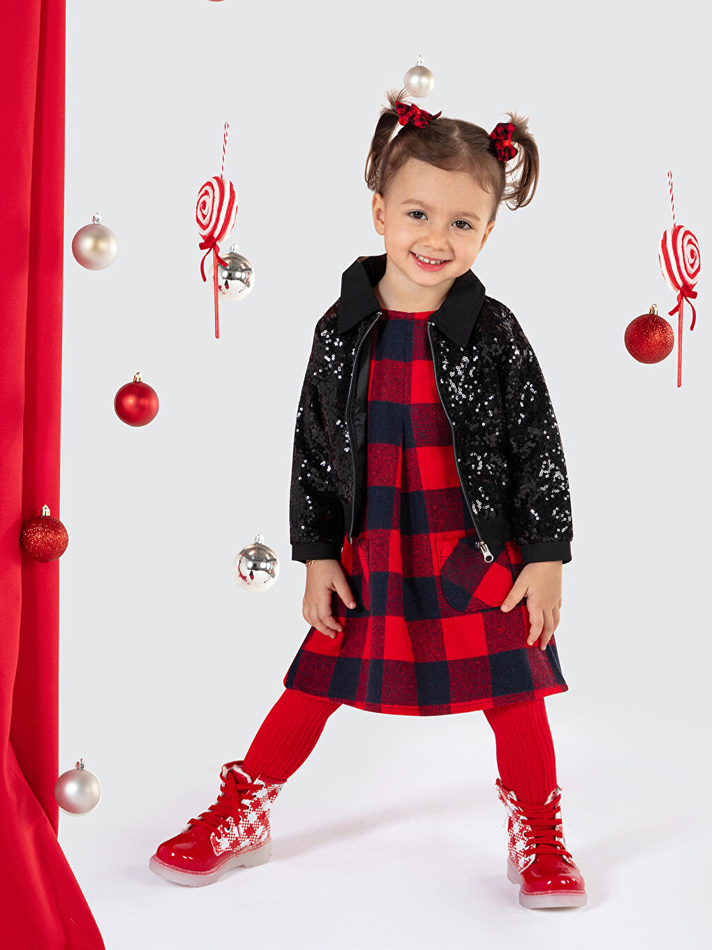 Girls Kız Çocuk Elbise 2-5 Yaş Kırmızı