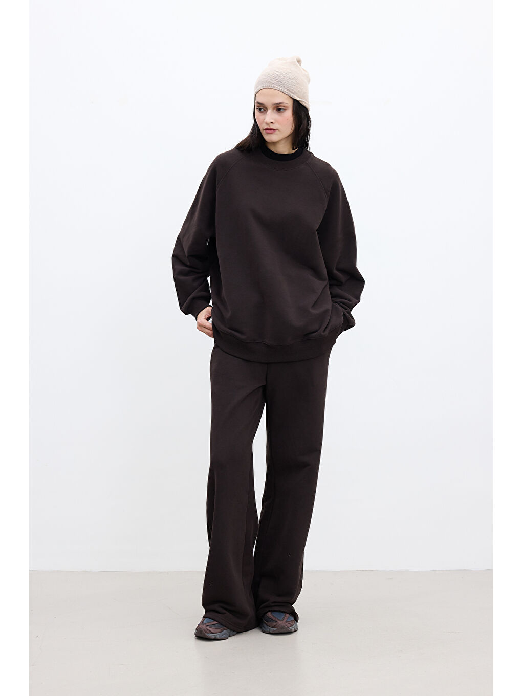 Kahverengi Basıc Rahat Pantolon Acı Kahve-2