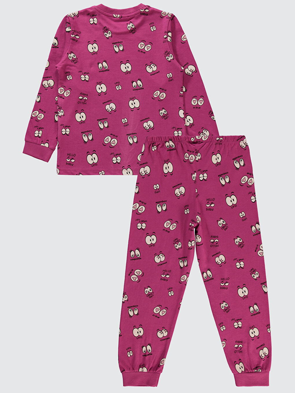 Lila Kız Çocuk Pijama Takımı 6-9 Yaş Leylak Pusu-1