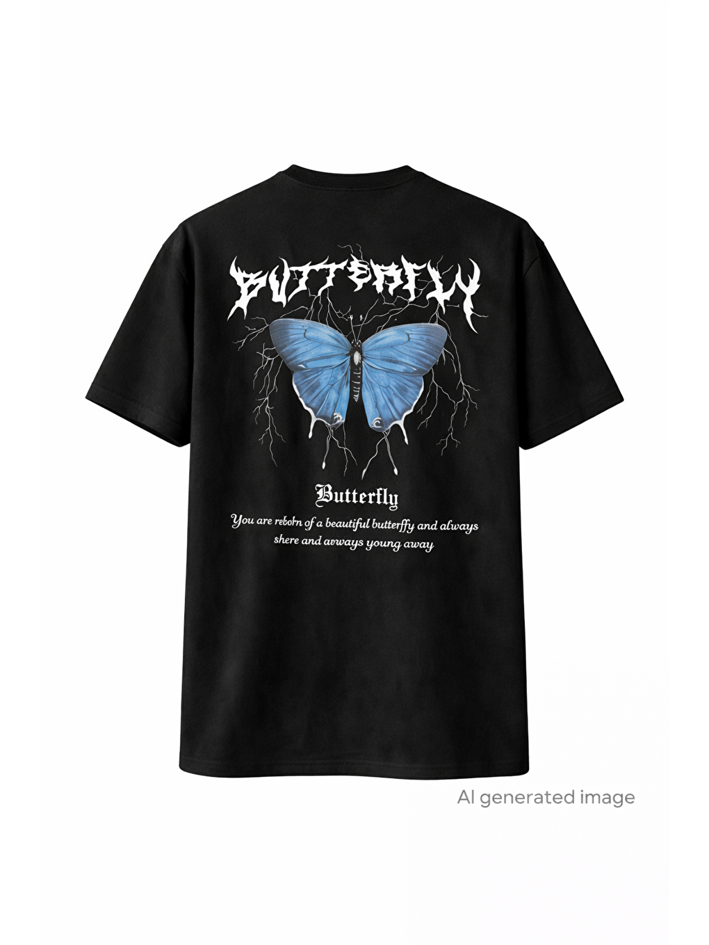 Erkek Bisiklet Yaka Baskılı Oversize T-Shirt - Siyah