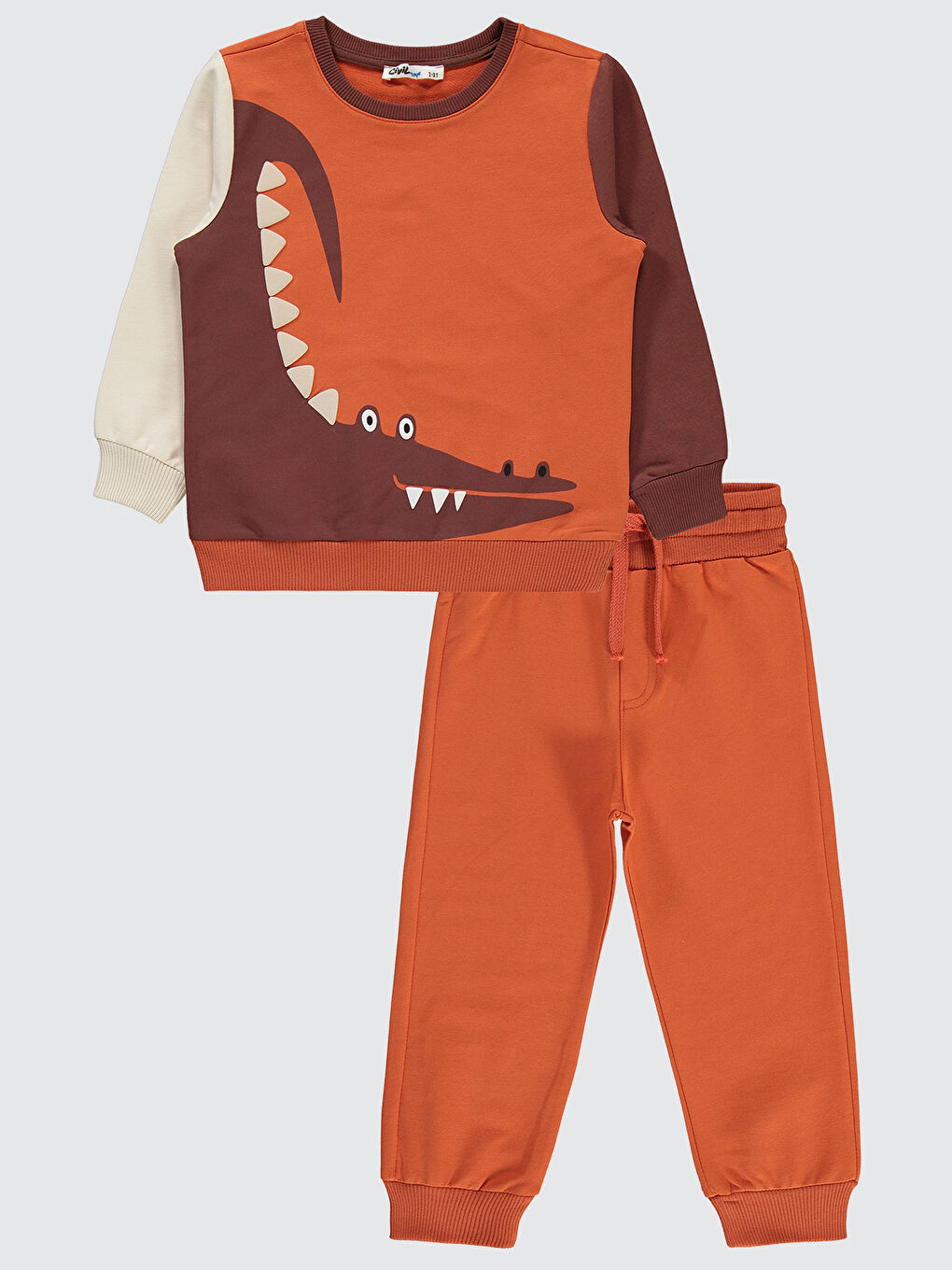 Turuncu Boys Erkek Çocuk Eşofman Takımı 2-5 Yaş Koyu Bakır
