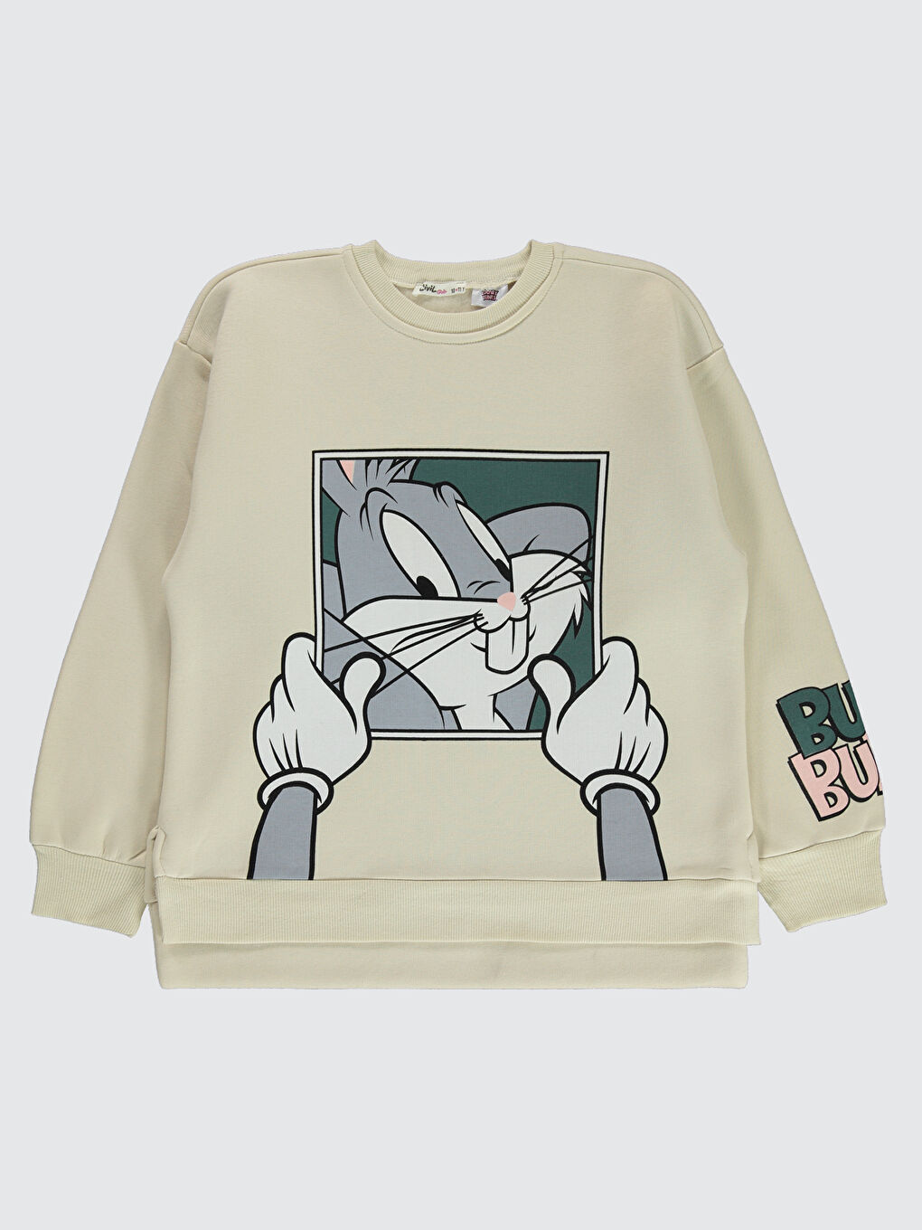 Beyaz Bugs Bunny Kız Çocuk Sweatshirt 10-13 Yaş Tebeşir