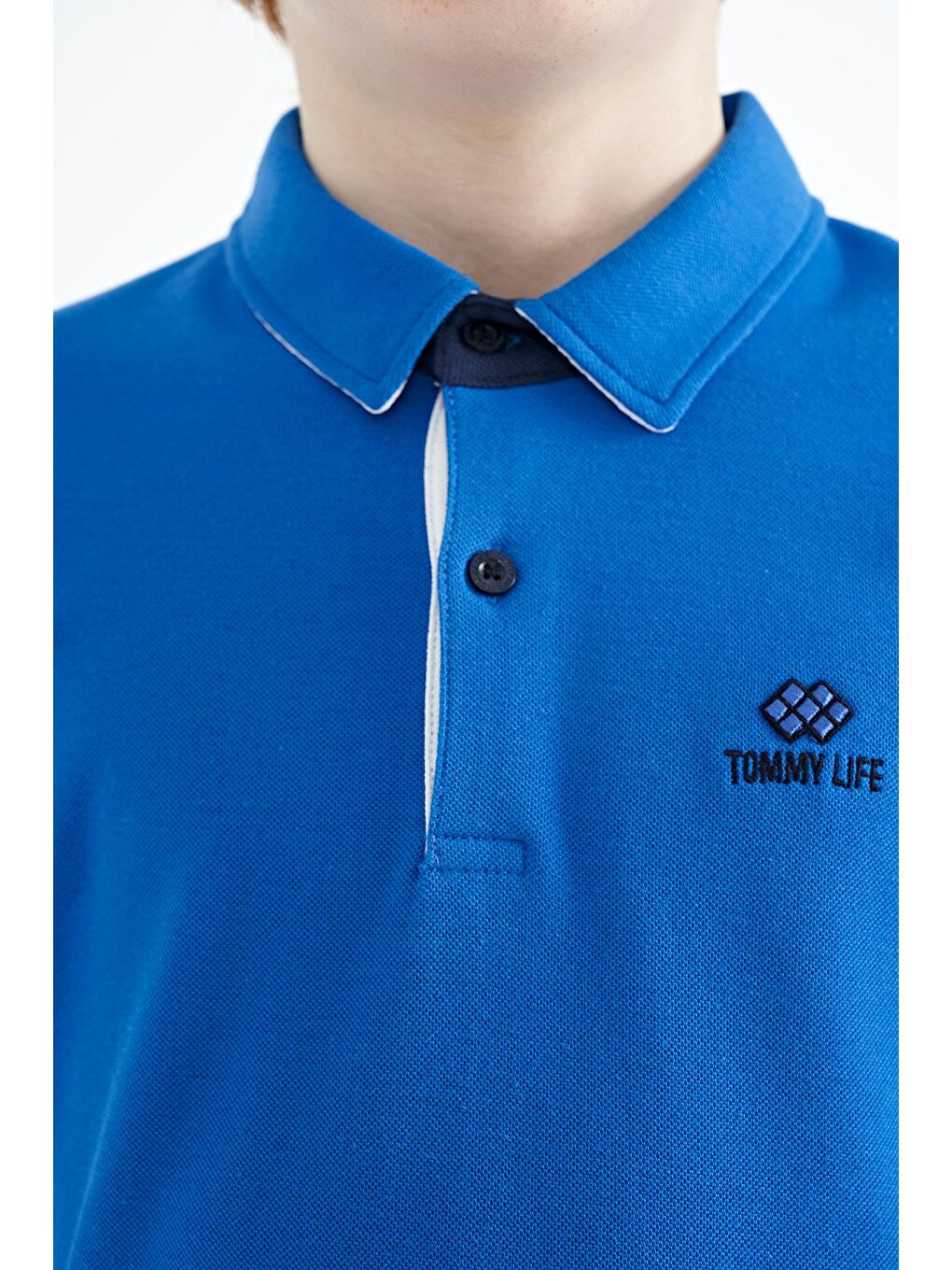 TOMMYLIFE Saks Logo Nakışlı Standart Kalıp Polo Yaka Erkek Çocuk T-Shirt - 11083 - 1